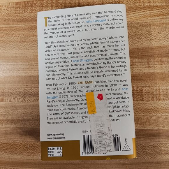 ATLAS SHRUGGED Ayn Rand Paperback 50th Anniversary Edition Sci Fi Classic VTG - Picture 2 of 9